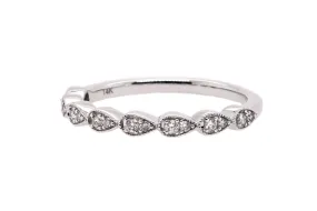 14k White Gold Diamond Stackable Band