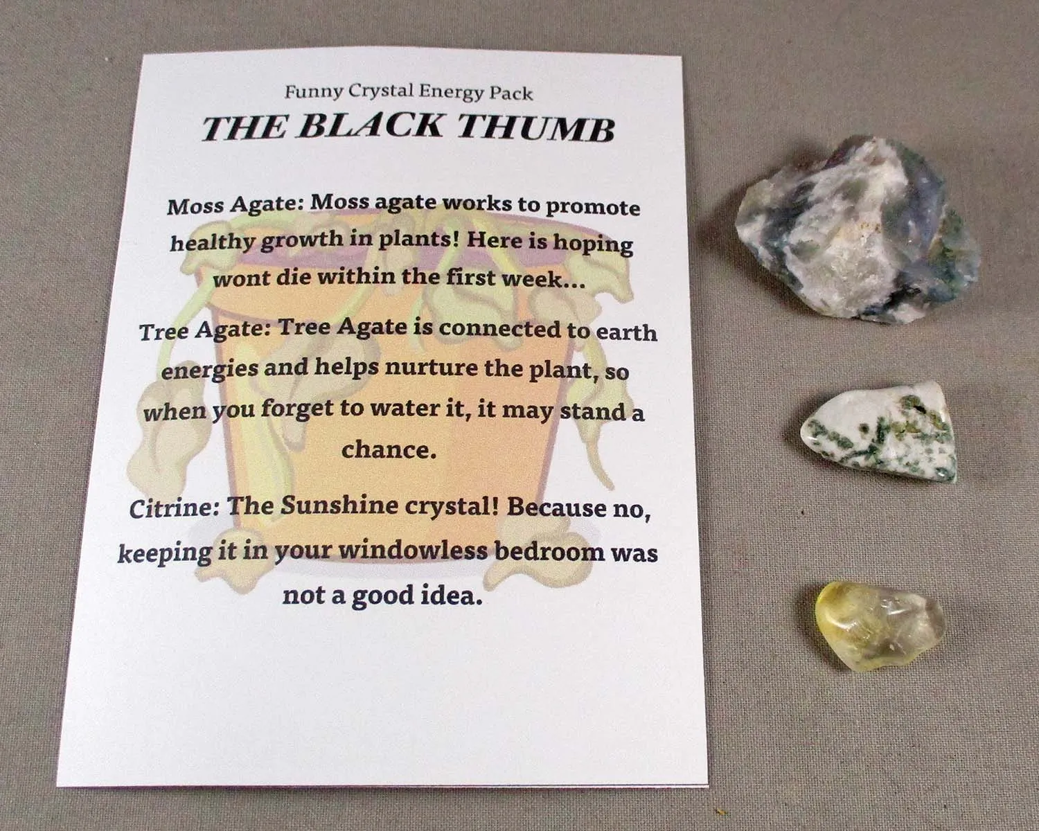 50% OFF!  "The Black Thumb" Funny Crystal Energy Kit A517*