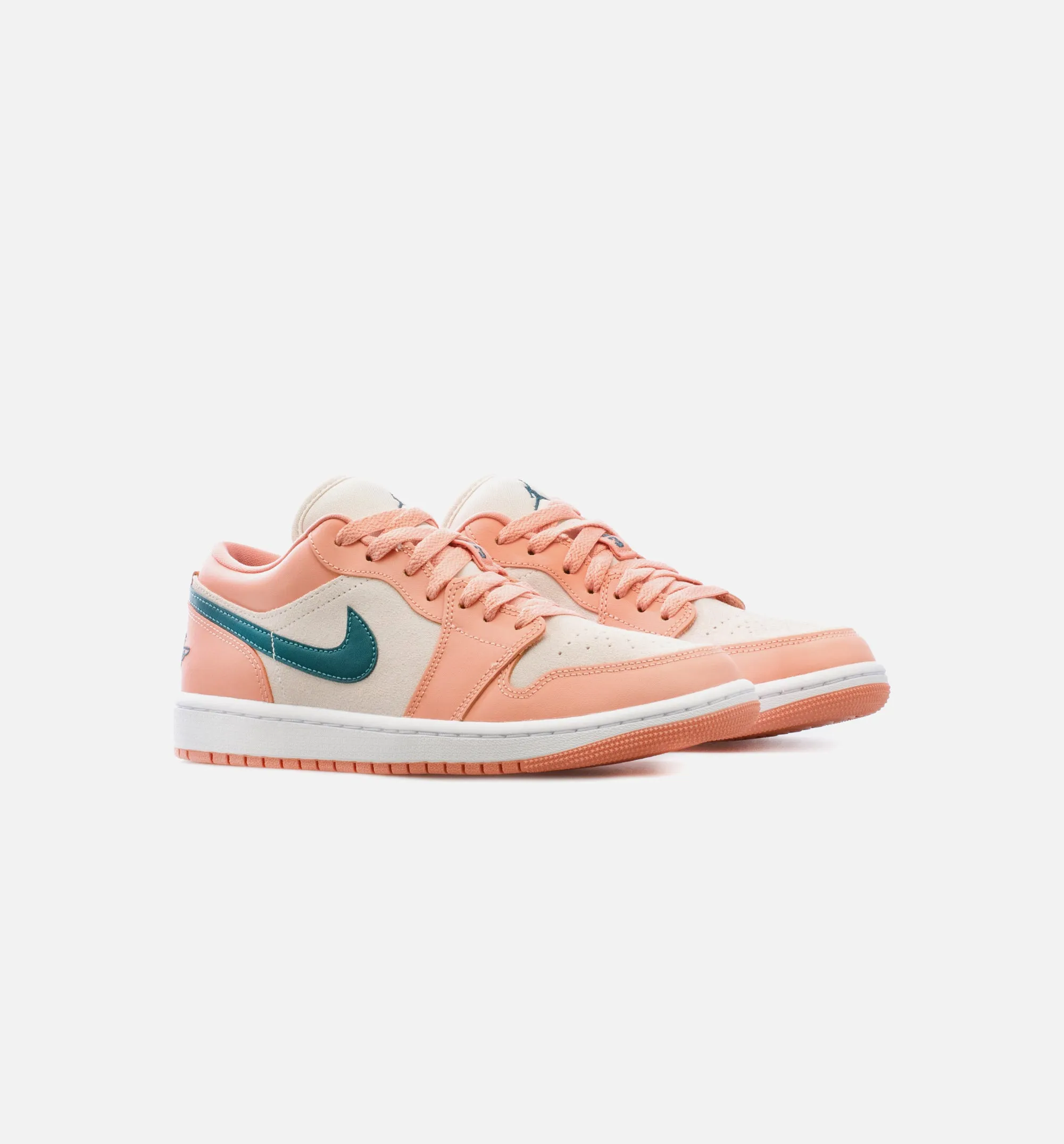 Air Jordan 1 Low Light Madder Root Womens Lifestyle Shoe - Light Madder Root/Dark Teal Green