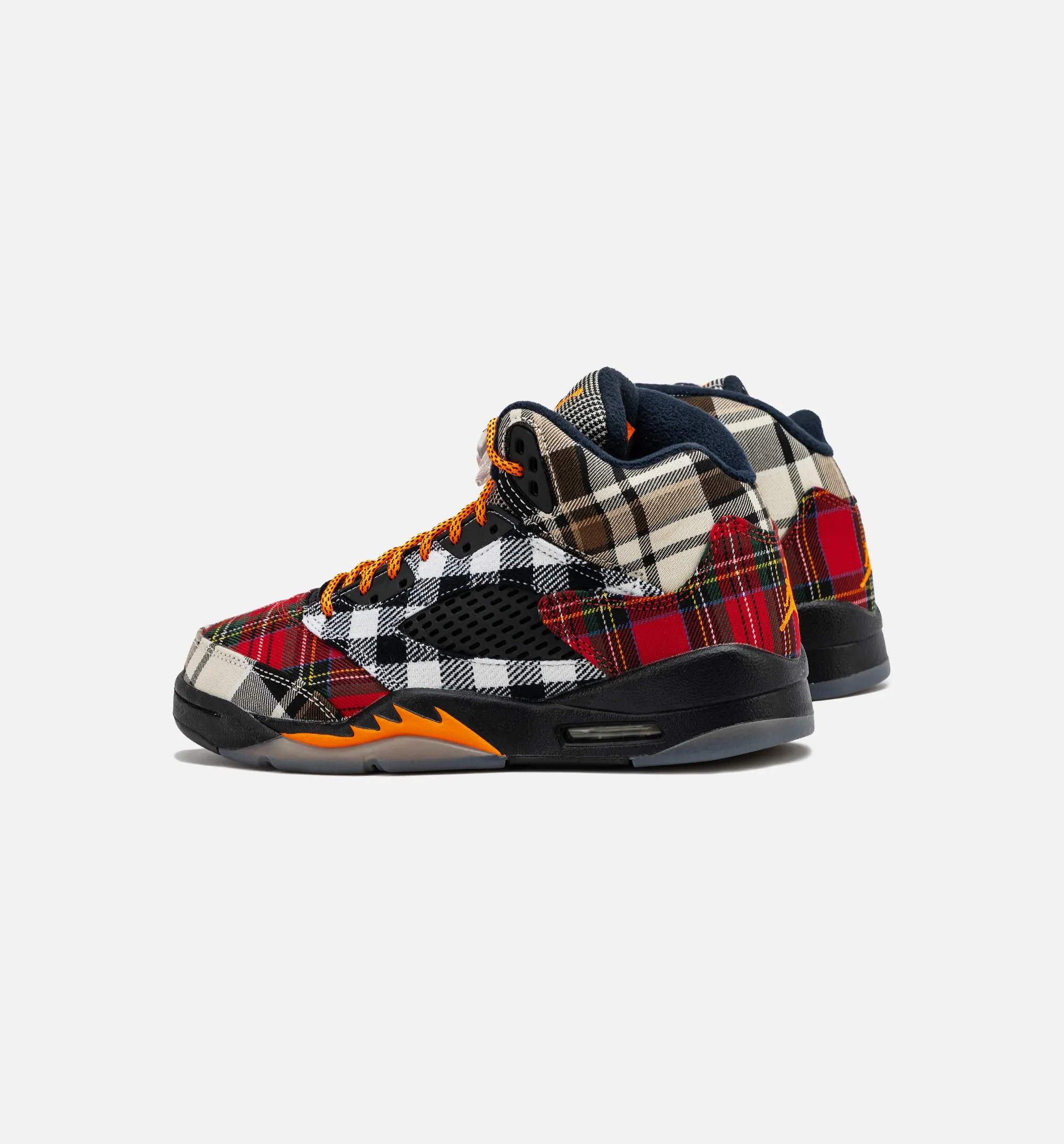 Air Jordan 5 Retro Plaid Grade School Lifestyle Shoe - Black/Multi Free Shipping