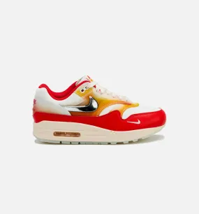 Air Max 1 Soft Vinyl Womens Lifestyle Shoe - Sail/Metallic Silver/Siren Red