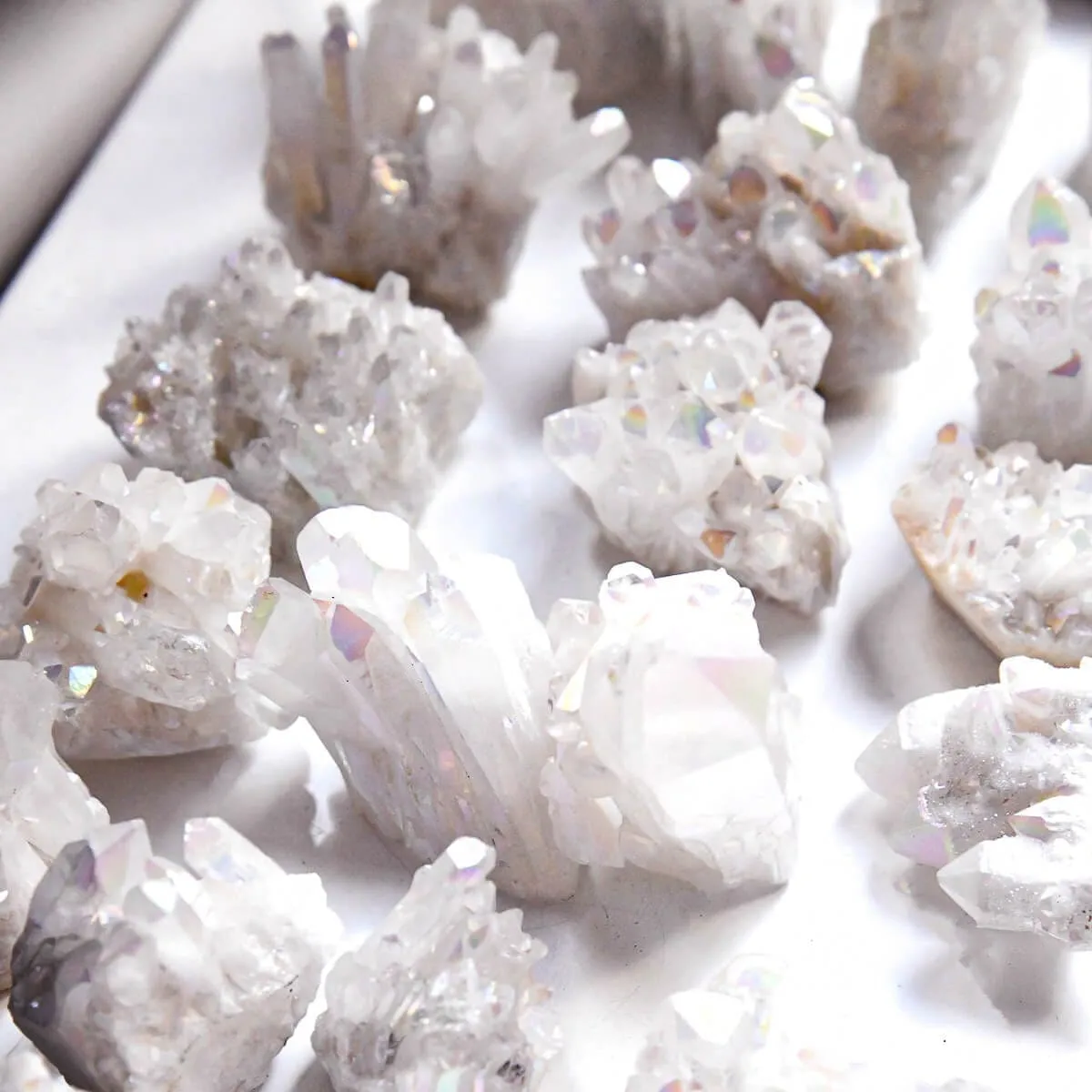 Angel Aura Quartz Crystal Clusters