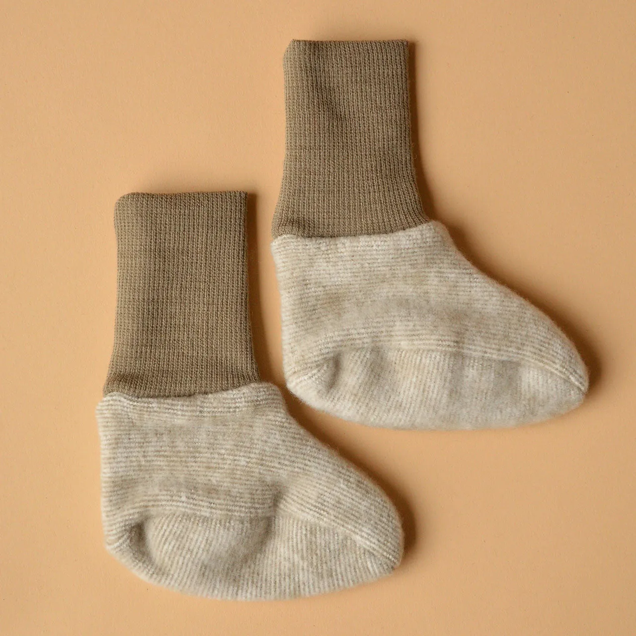 Baby Booties - Organic Wool/Cotton Fleece (0-12m)