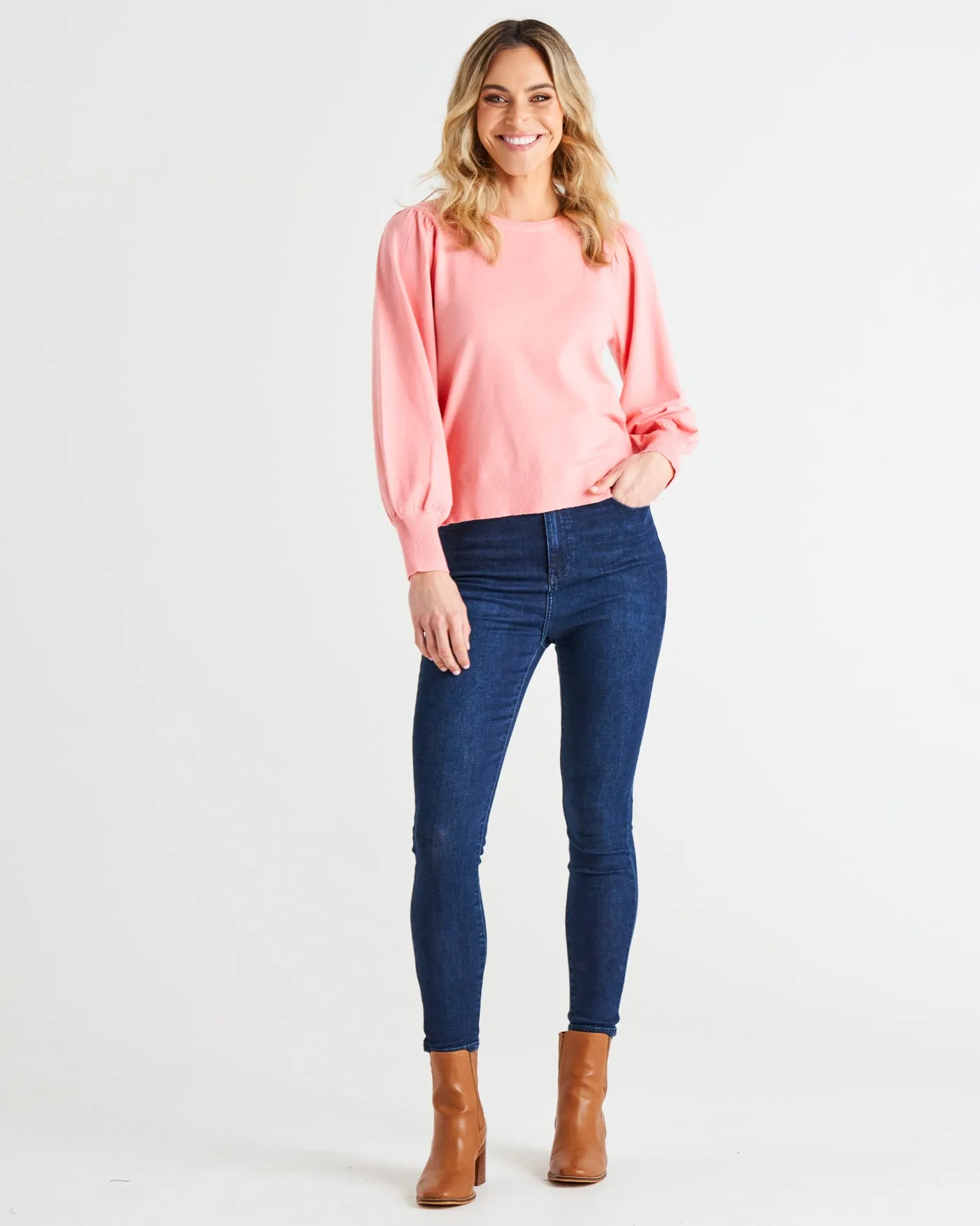 Betty Basics Charlotte Knit Jumper Pretty Pink