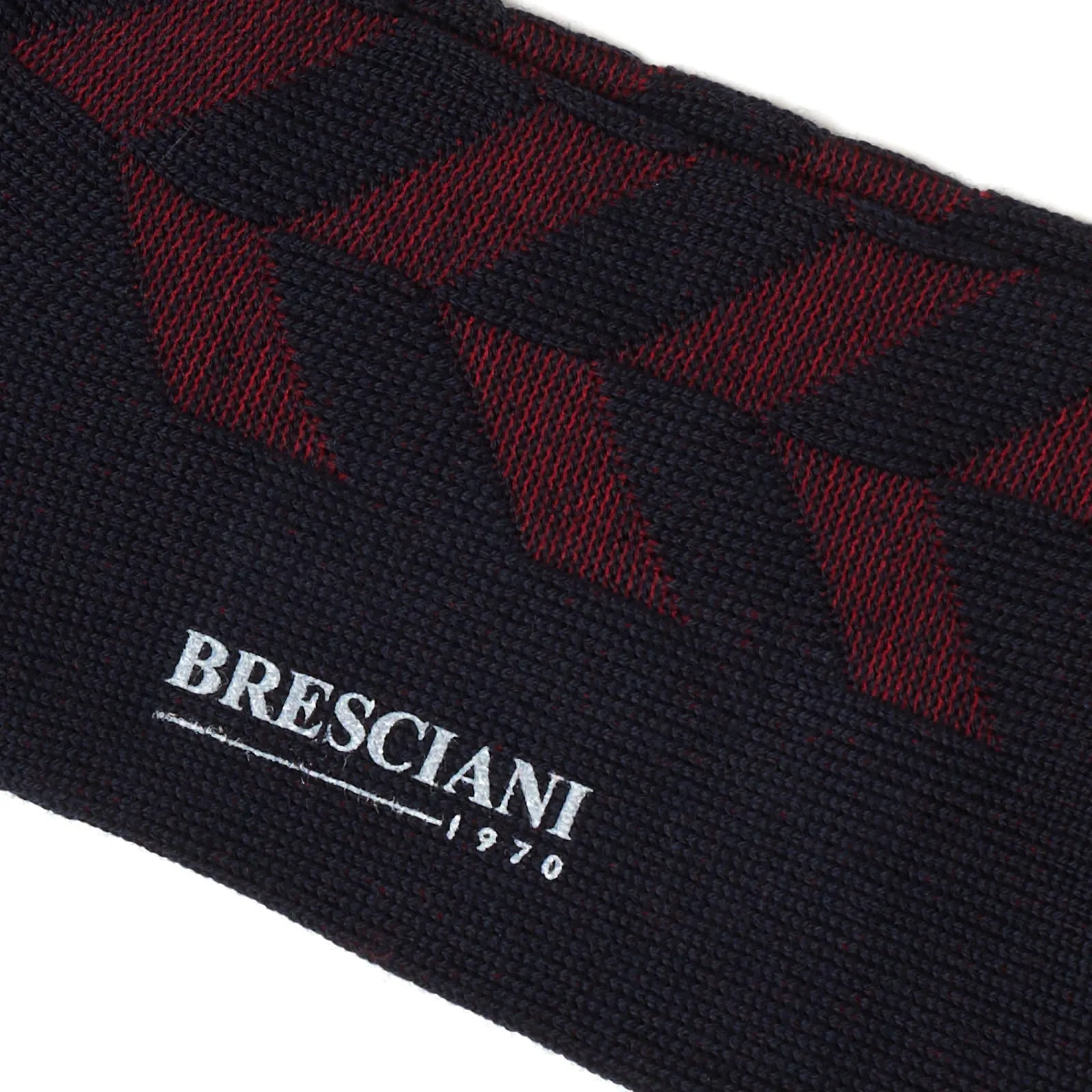 BRESCIANI Wool Geometry Micro-Design Mid Calf Length Socks US M-L