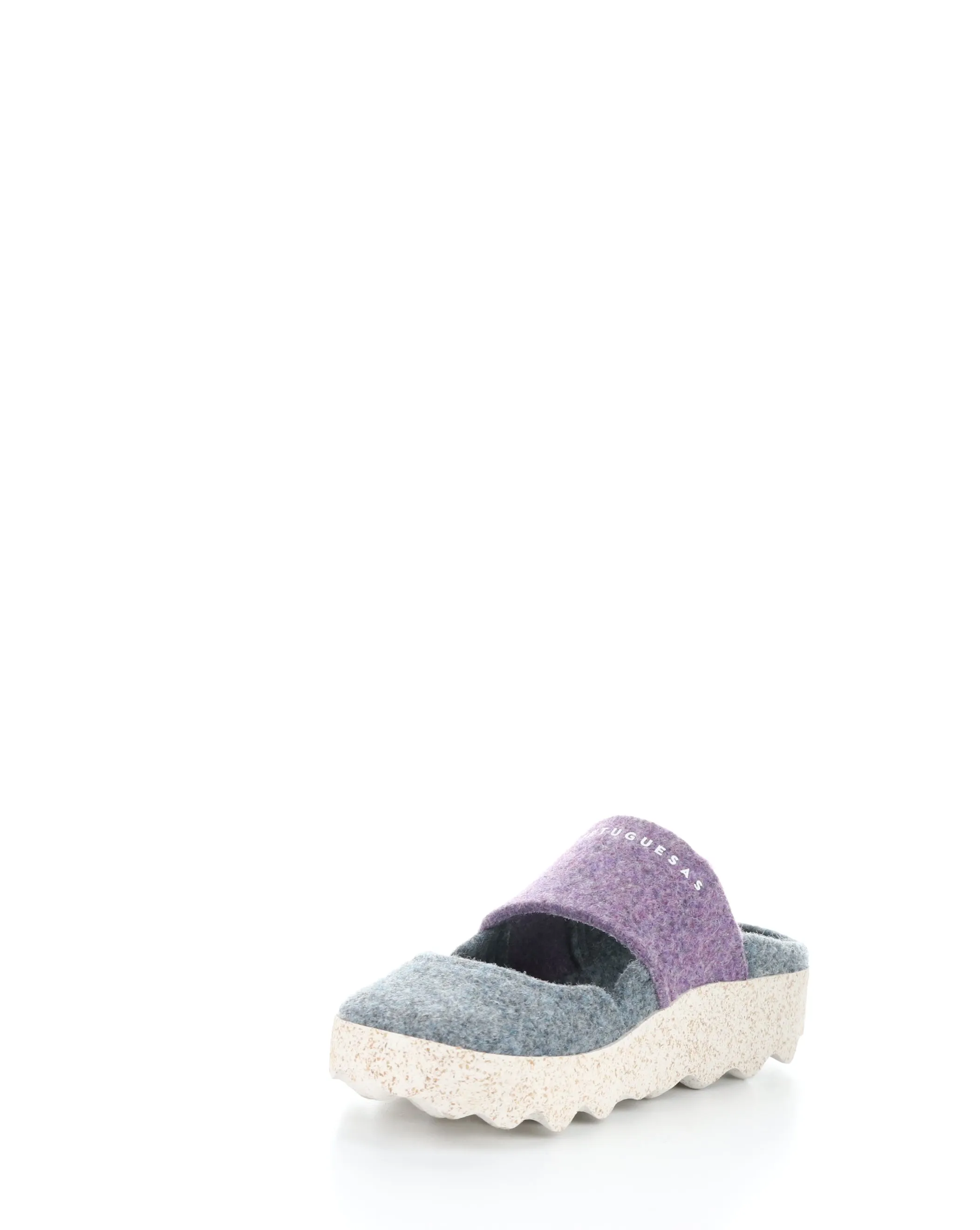 CANU185ASP 009 GREY BLUE/PURPLE Round Toe Mules