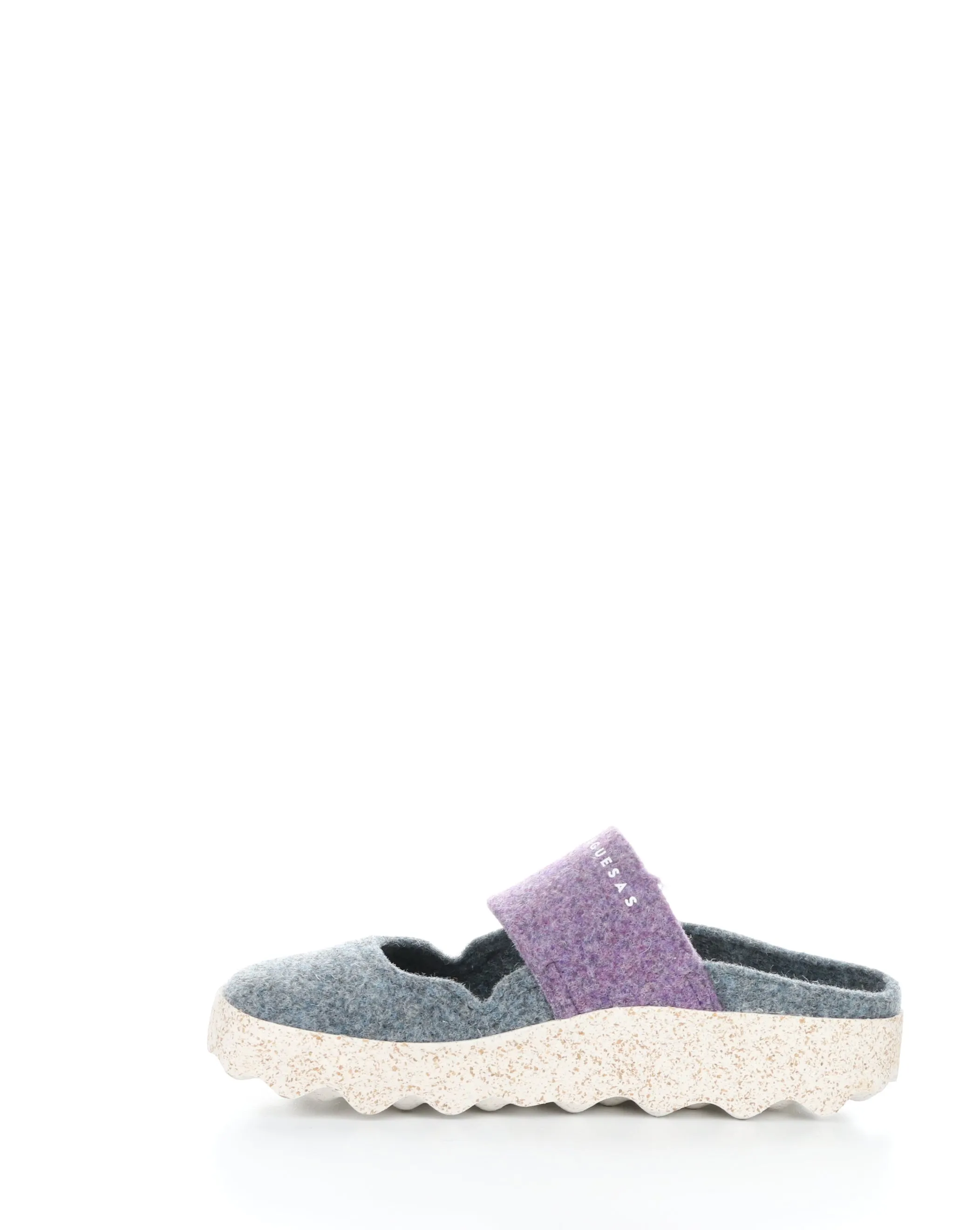 CANU185ASP 009 GREY BLUE/PURPLE Round Toe Mules