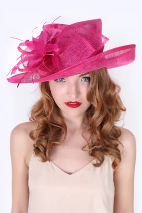 Charlotte Flipped Brim Sun Hat - Fuchsia