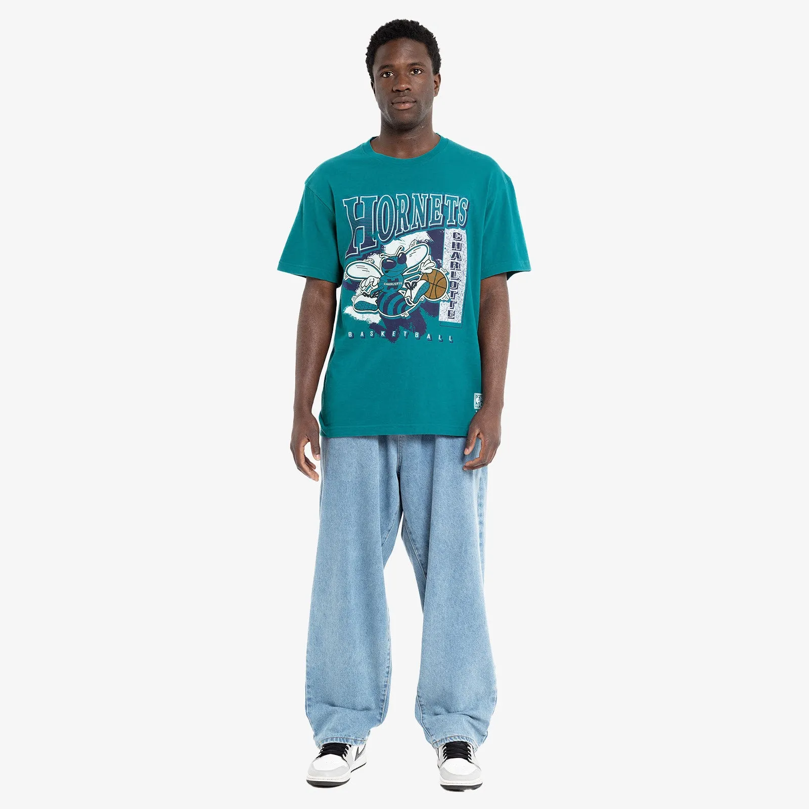 Charlotte Hornets Brush Off Tee - Faded Teal