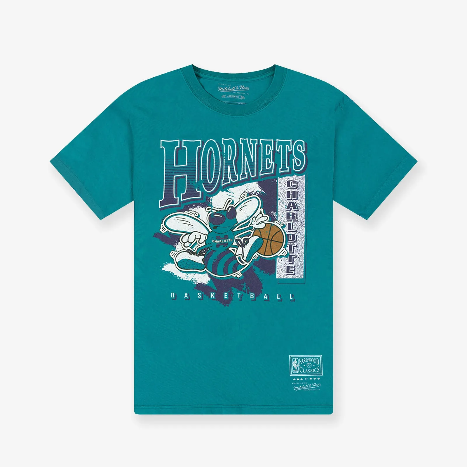 Charlotte Hornets Brush Off Tee - Faded Teal