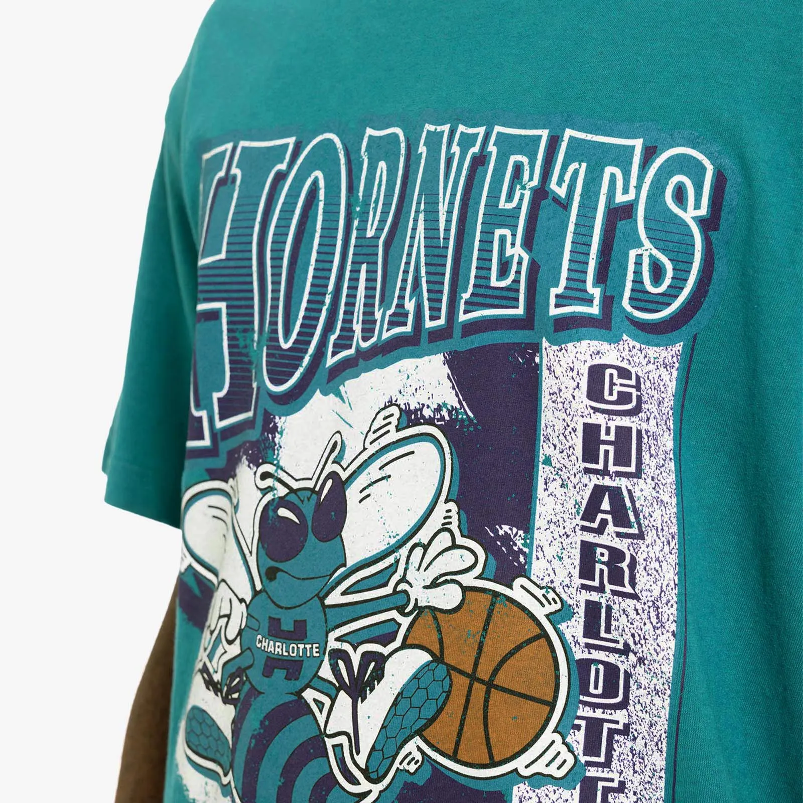 Charlotte Hornets Brush Off Tee - Faded Teal