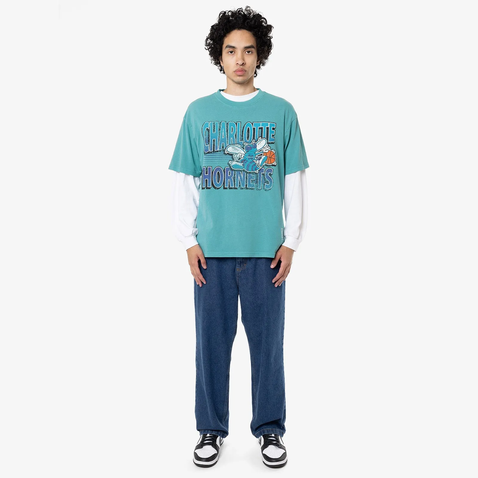 Charlotte Hornets Incline Stack Vintage Tee - Faded Aqua