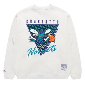 Mitchell & Ness Charlotte Hornets Logo Crew Long Sleeve Sweatshirt - Stylish & Comfortable Fan Gear