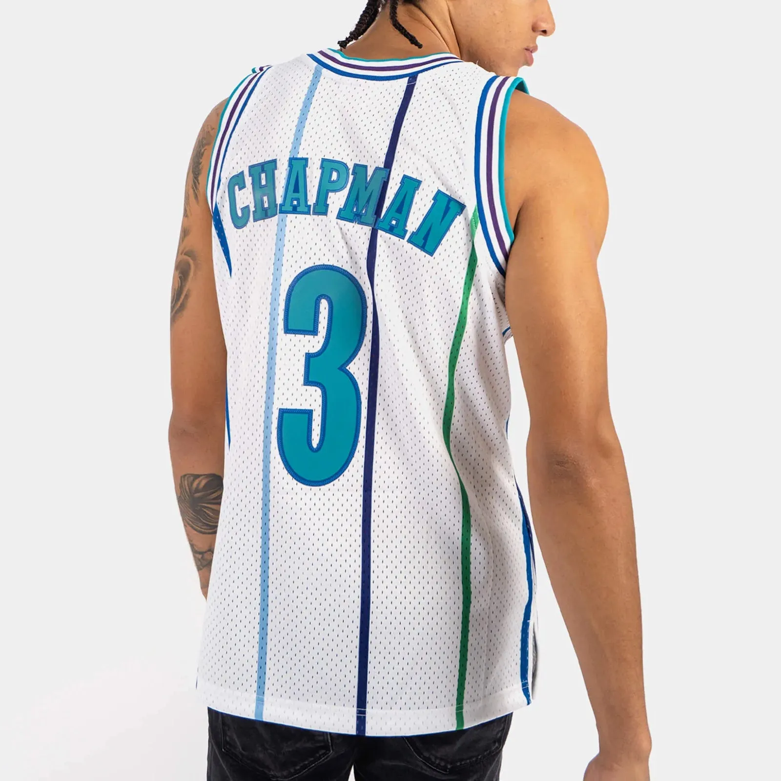 Charlotte Hornets Rex Chapman 1988-89 Hardwood Classics Swingman NBA Road Jersey by Mitchell & Ness