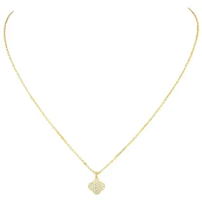 Charlotte Necklace - Clover White Zircons