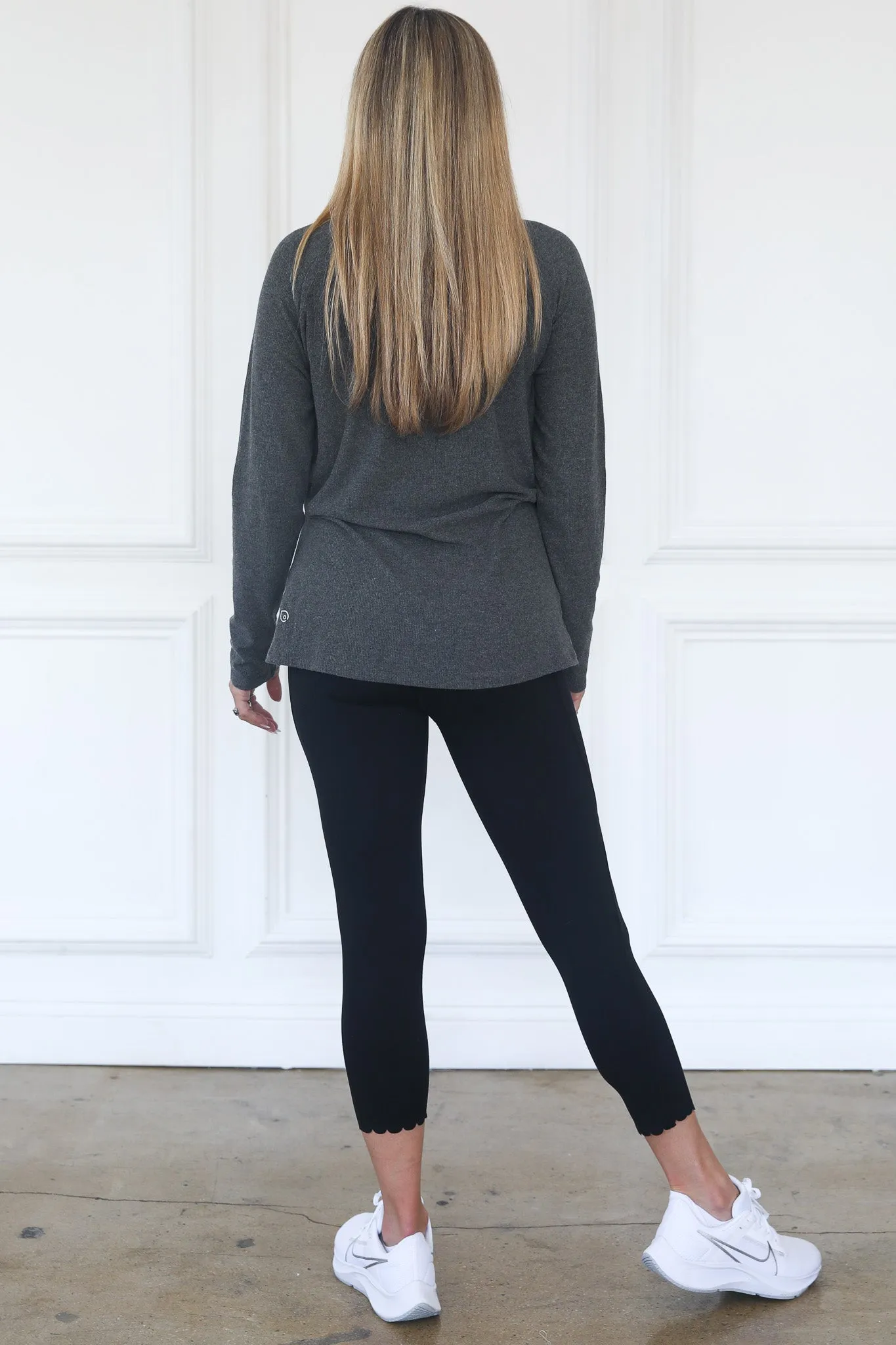 Charlotte Two-Way Nursing Wrap Sweater (Dark Grey)