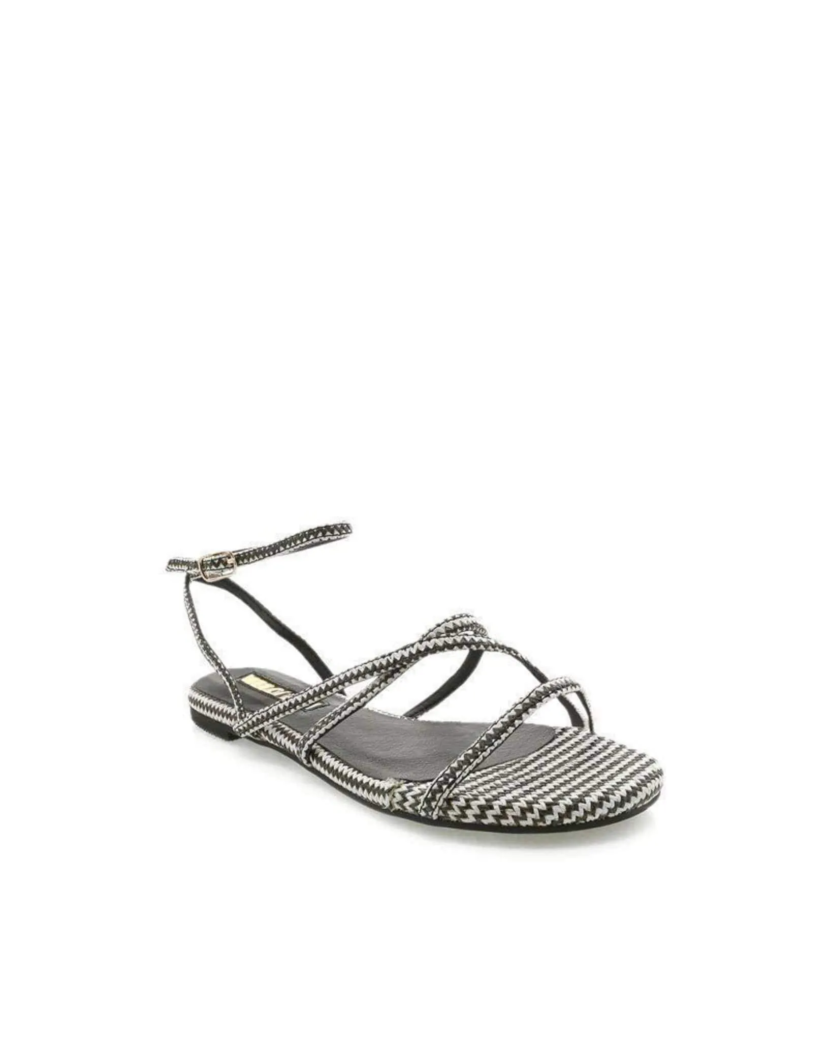 Denver Zigzag Sandal Black and White