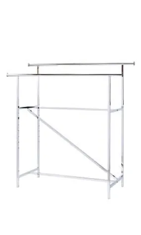 Double Wide Clothing Heavy Duty Silver Clothing Racks Display