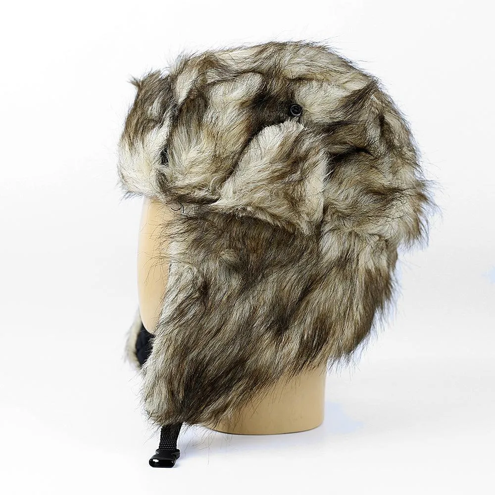 Faux Fur Ear Flap Russian Trapper Ushanka Bomber Hat