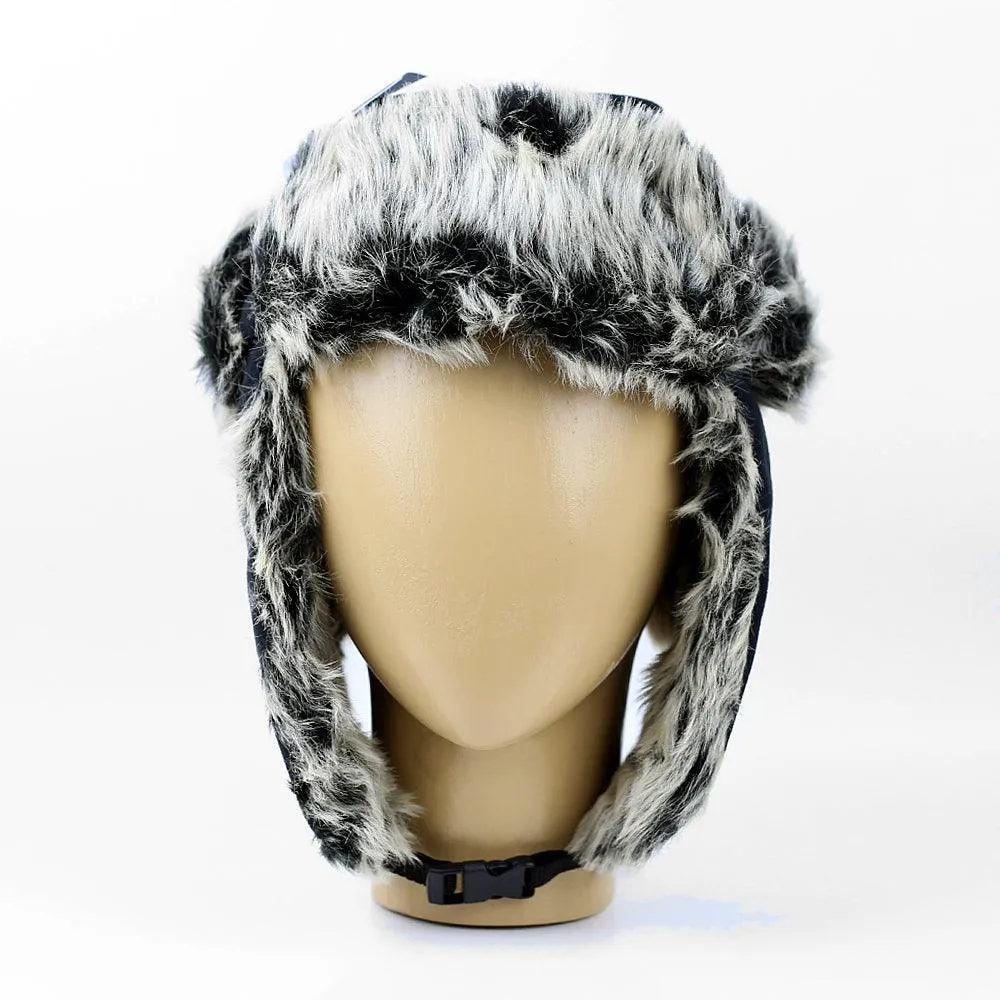 Faux Fur Ear Flap Russian Trapper Ushanka Bomber Hat