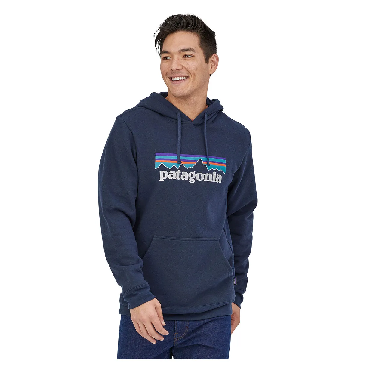 Felpa Uomo Patagonia P-6 Logo Uprisal Blu Navy