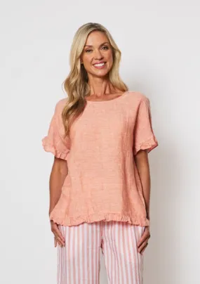 Frilled Hem Top - Orange