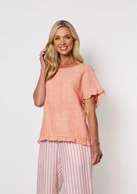 Frilled Hem Top - Orange