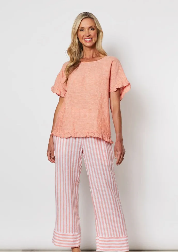 Frilled Hem Top - Orange