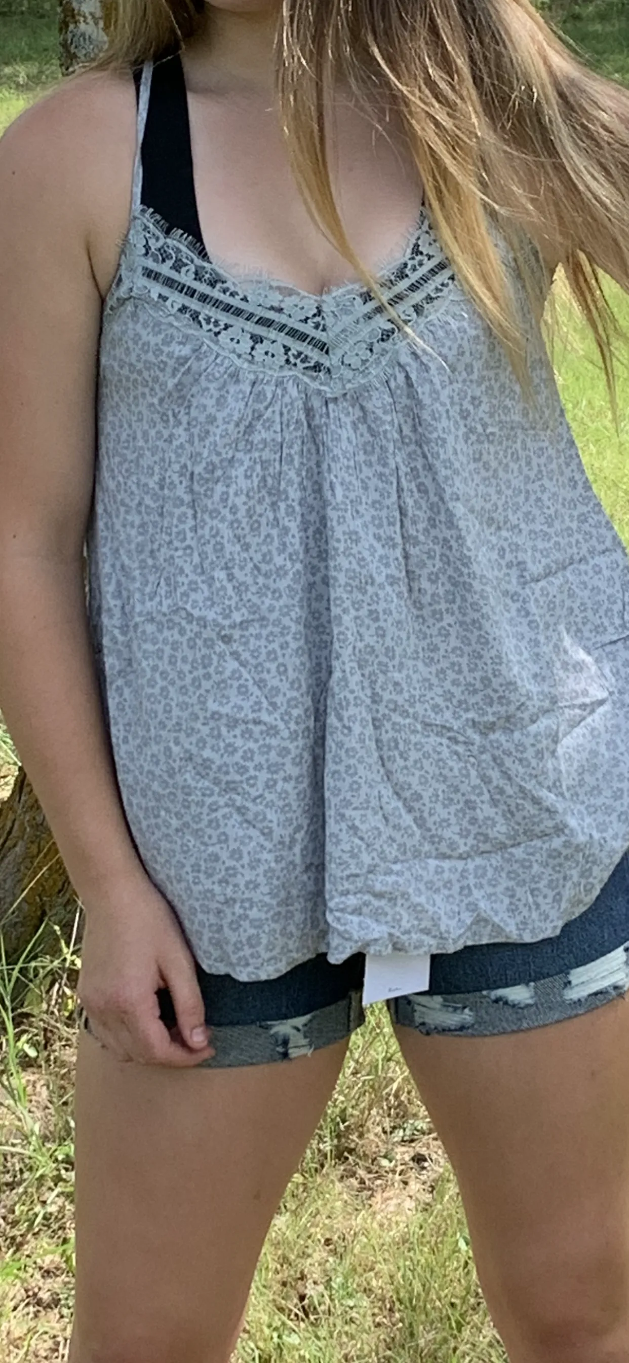 Grey Flower Tank