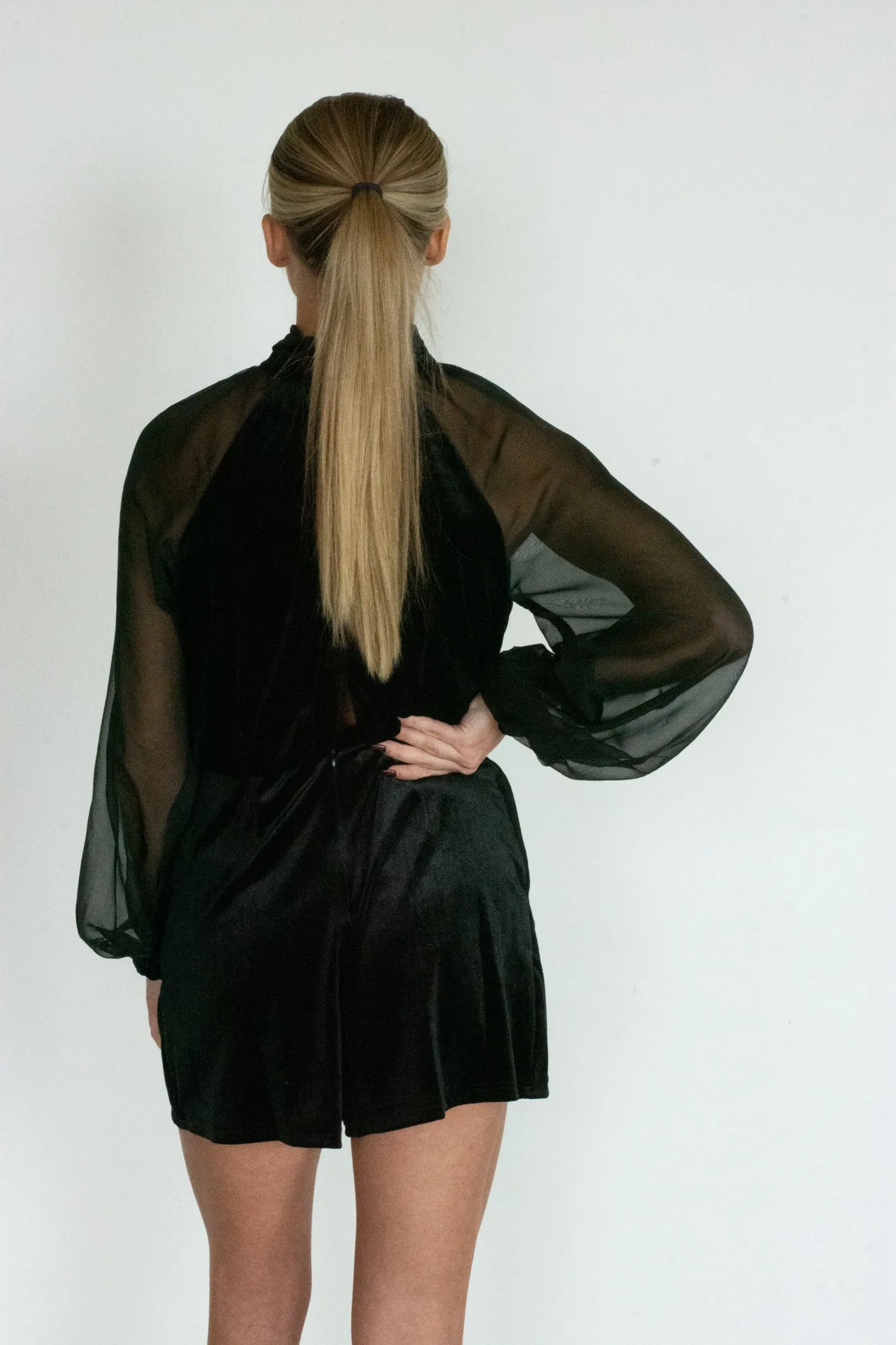 High Expectations Black Velvet Romper