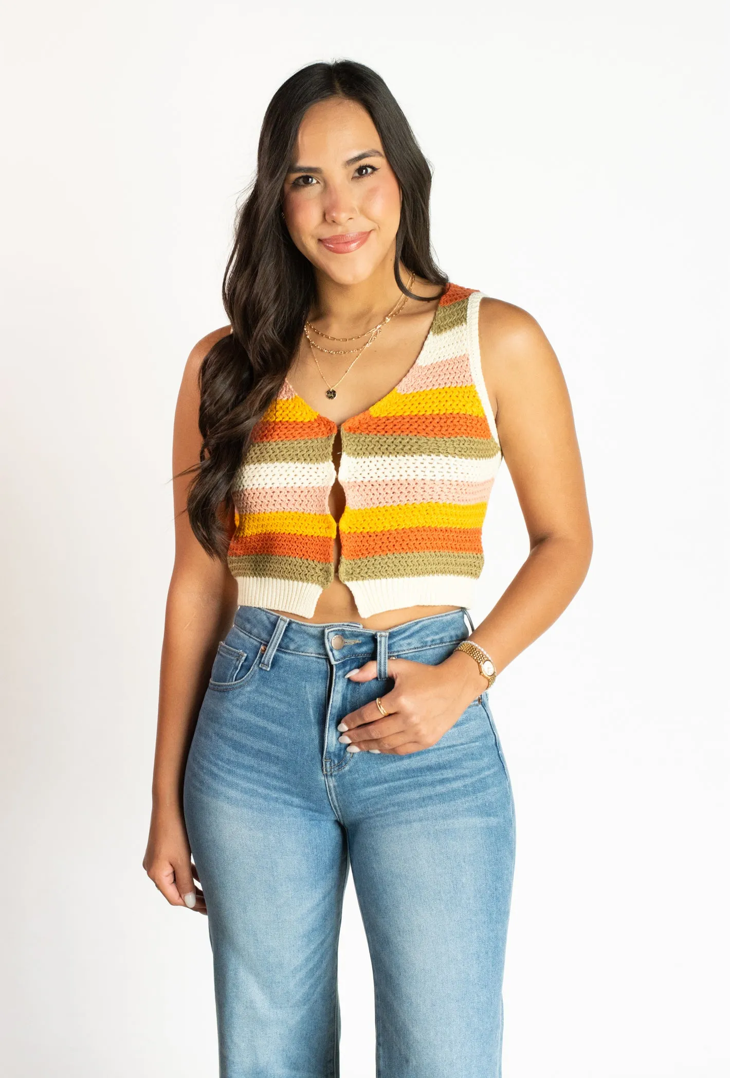 Hippie Chic Multicolored Crochet Top