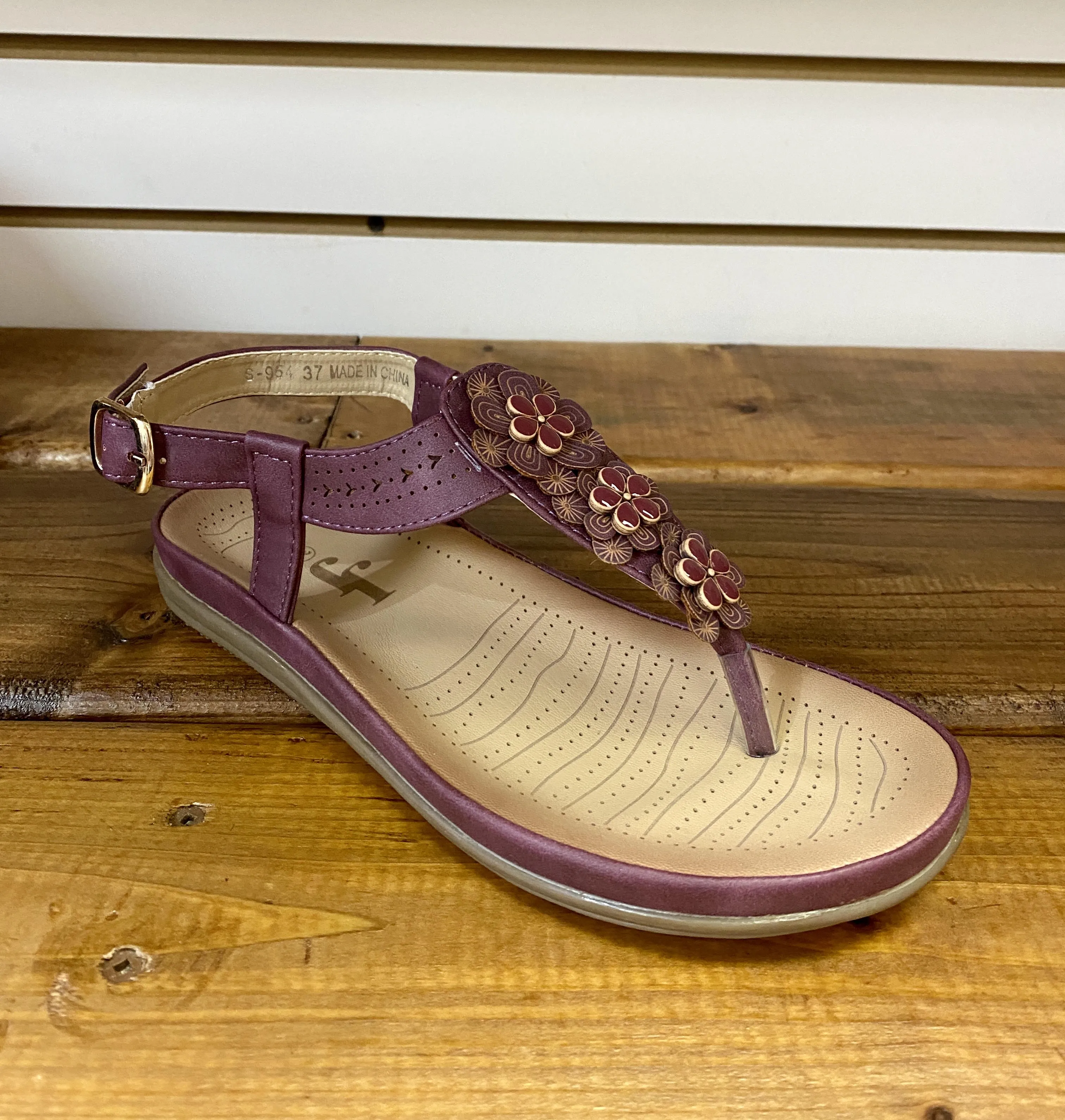 J.J's Footwear Flower Flip-Flop Purple