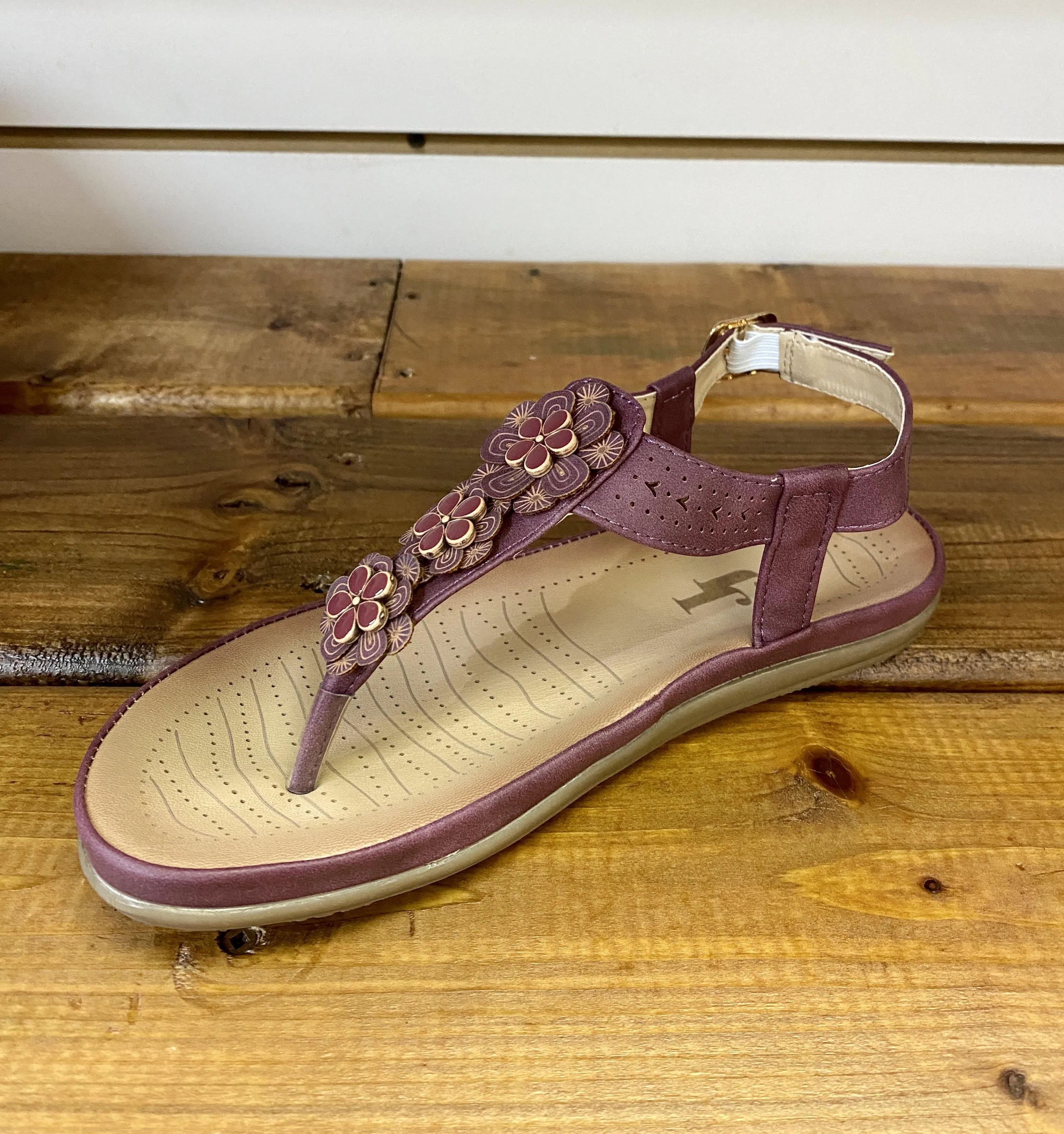 J.J's Footwear Flower Flip-Flop Purple