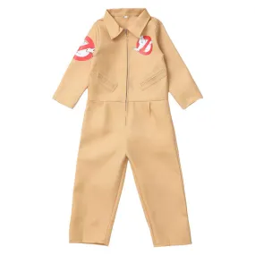 Kida Children Ghostbusters Cosplay Costume Boys Jumpsuit Bag Outfits Halloween Carnival Party Suit