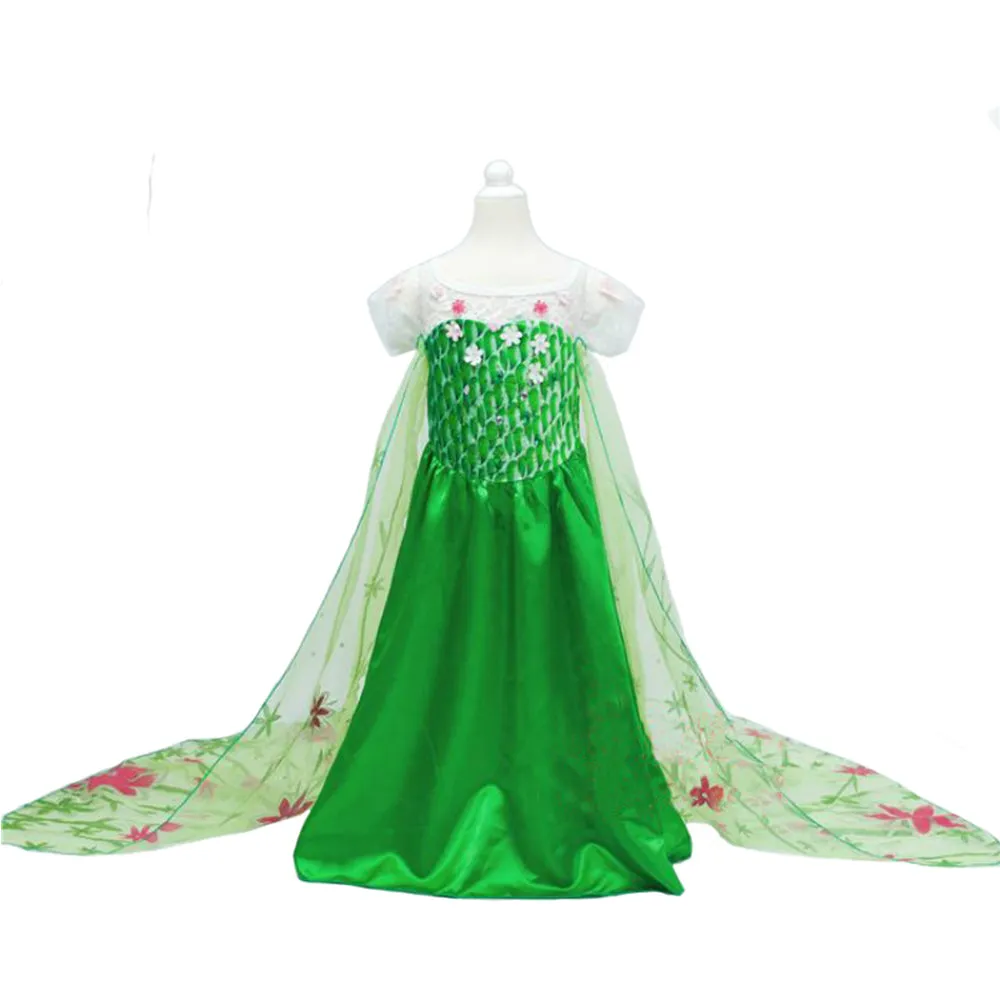 Kids Children Elsa Cosplay Costume Outfits Halloween Carnival Disguise Suit