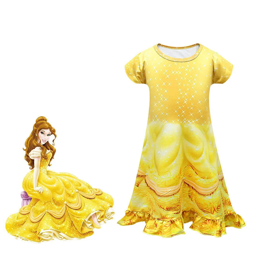 Kids Girls Beauty and the Beast Belle Cosplay Costume Outfits Halloween Carnival Suit