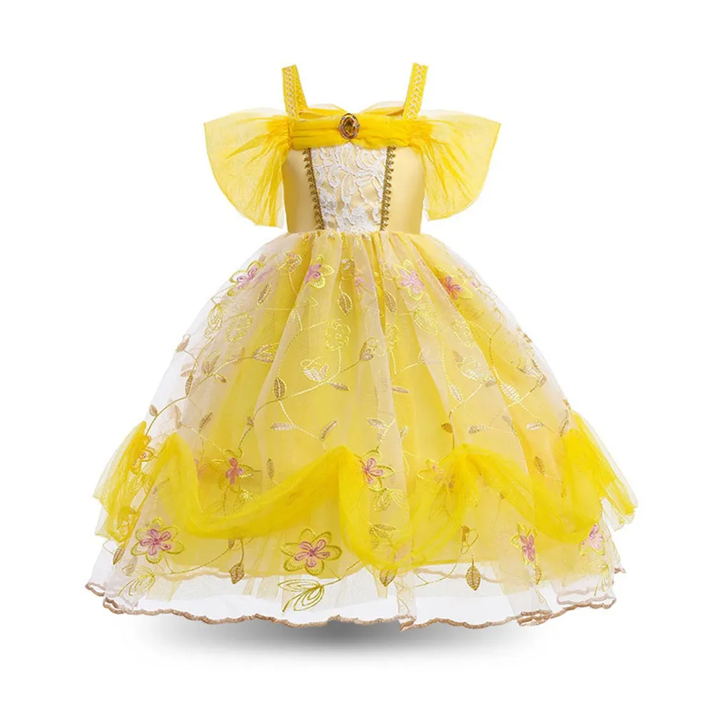 Kids Girls Belle Cosplay Costume Outfits Fantasia Halloween Carnival Party Disguise Suit