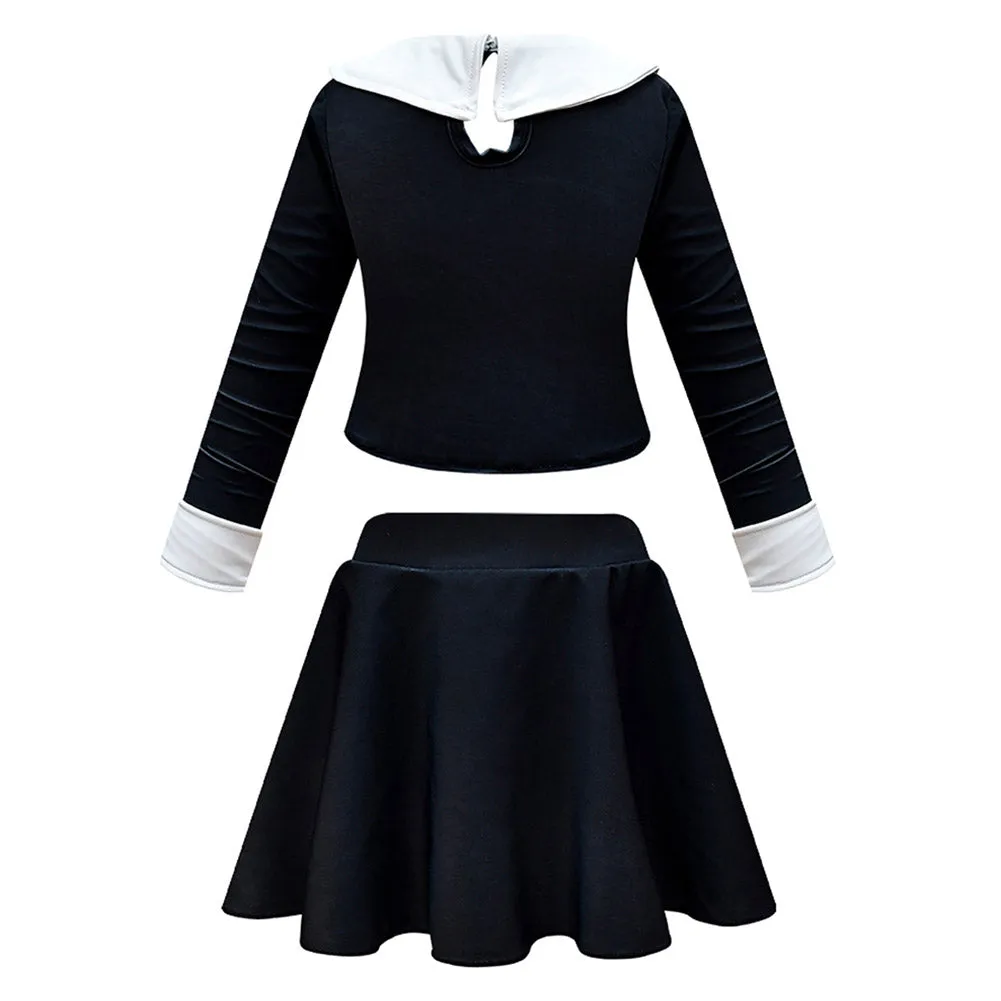 Kids Girls Wednesday Addams Goody Addams Cosplay Costume Dress  Outfits Halloween Carnival Suit