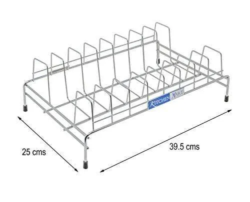 Kitchen Mart Plate Rack / Stand, 8 Slots (39 cms), Stainless Steel (LxB: 39x25)