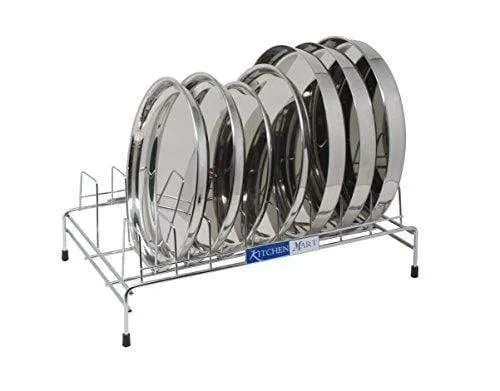 Kitchen Mart Plate Rack / Stand, 8 Slots (39 cms), Stainless Steel (LxB: 39x25)