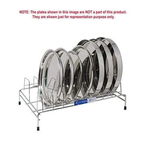 Kitchen Mart Plate Rack / Stand, 8 Slots (39 cms), Stainless Steel (LxB: 39x25)