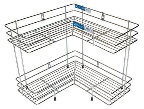 Kitchen Mart Stainless Steel L-Shaped rack 2 tier