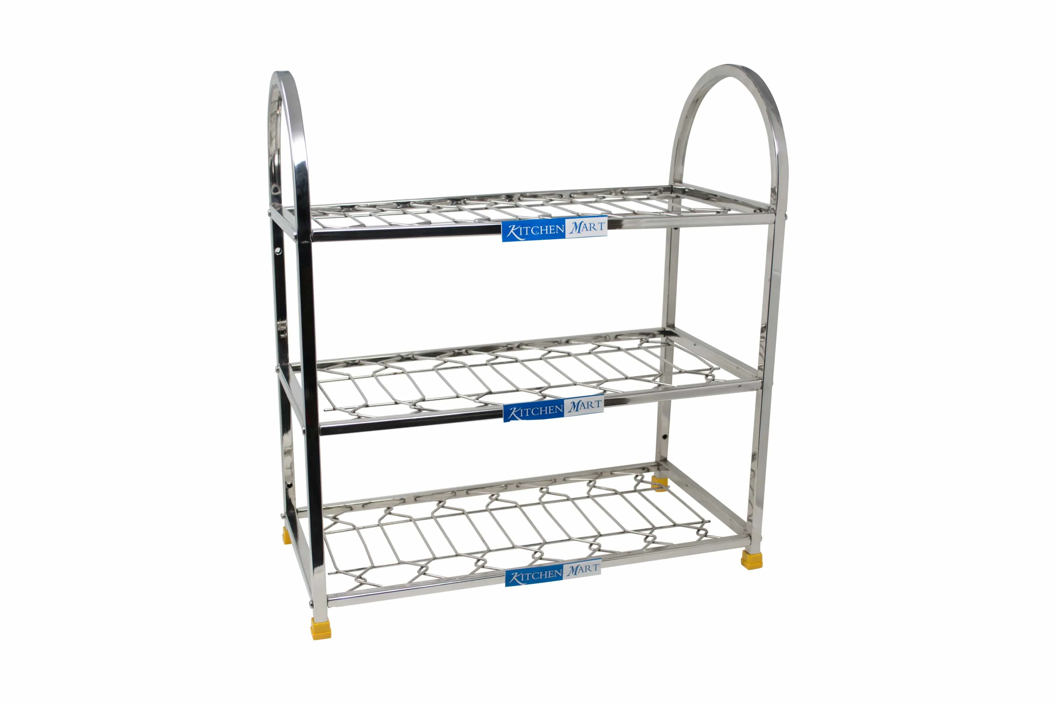 Kitchen Mart Stainless Steel shoe rack / Kitchen Storage shelf rack (18 x 3)