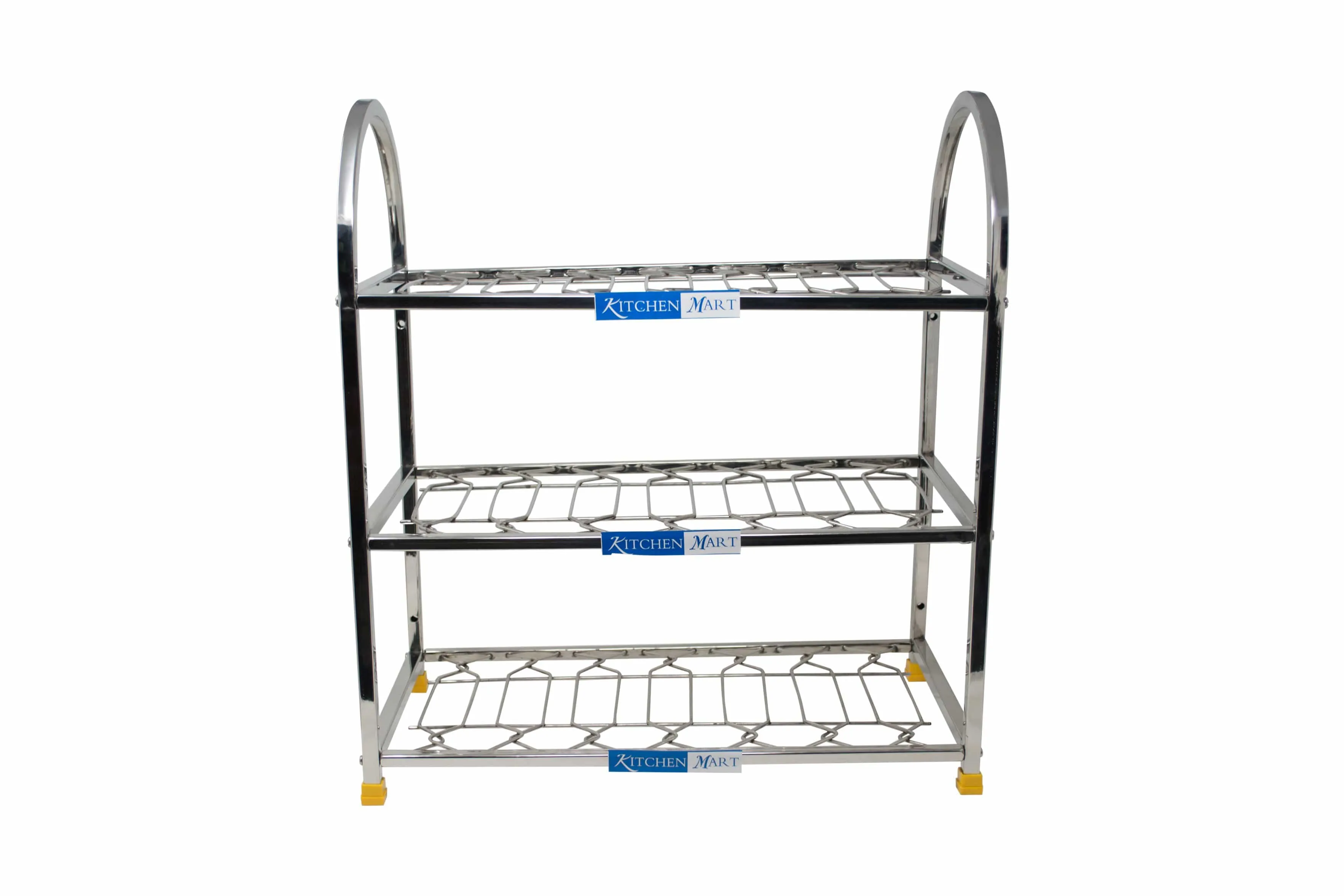 Kitchen Mart Stainless Steel shoe rack / Kitchen Storage shelf rack (18 x 3)