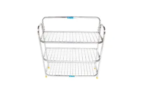 Kitchen Mart Stainless Steel shoe rack/ Kitchen Storage shelf rack (24x3)