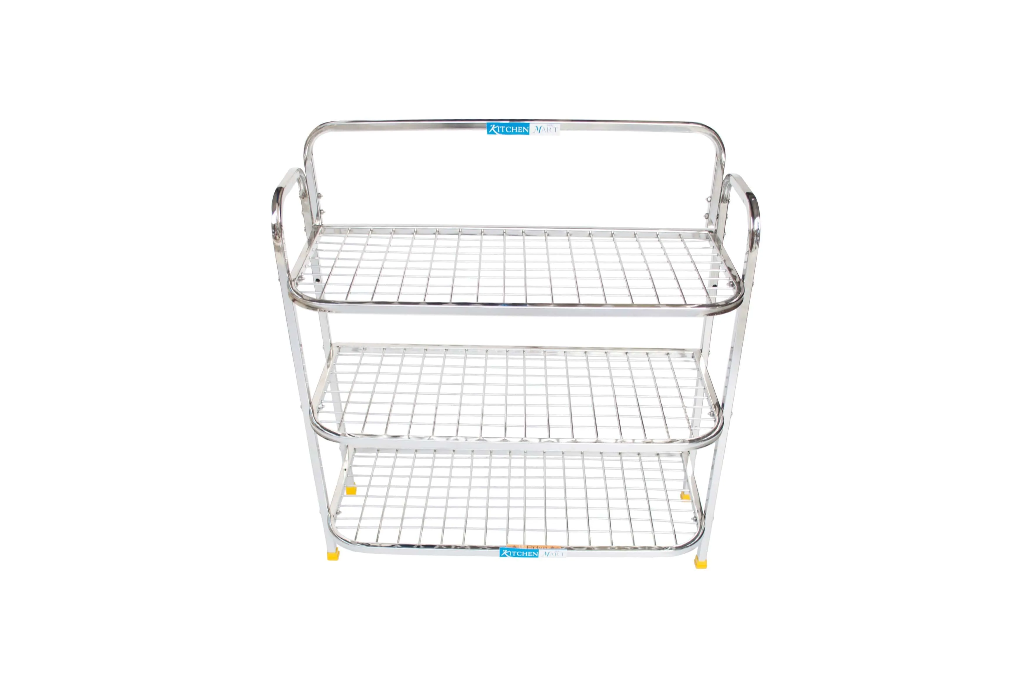 Kitchen Mart Stainless Steel shoe rack/ Kitchen Storage shelf rack (24x3)