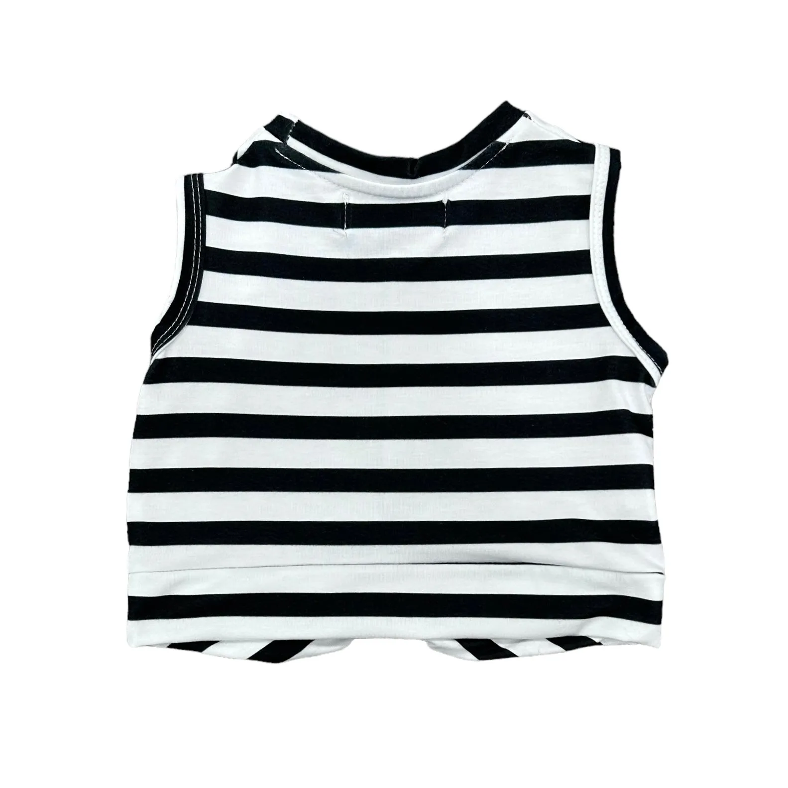 Knit Crop Knot Tank - Black Stripe