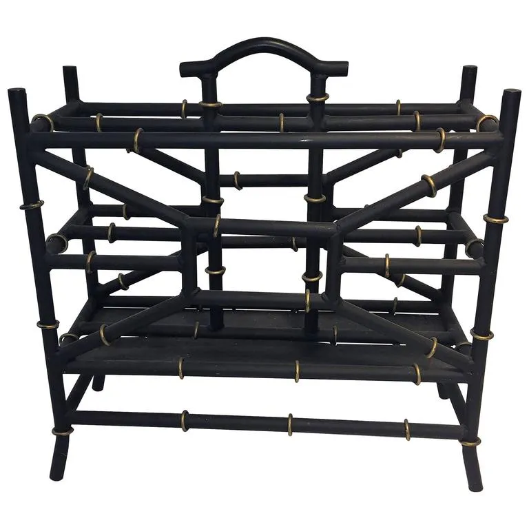 Maison Bagues Style Magazine Rack in Faux Bamboo