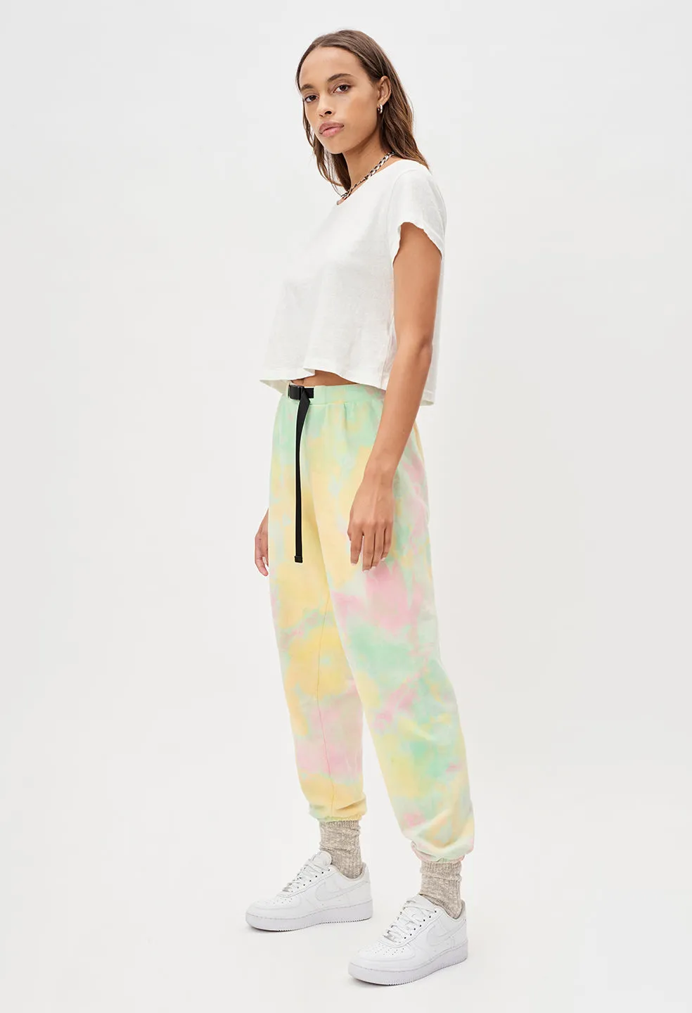 Marble Mix Belted Sweatpants / Sherbert