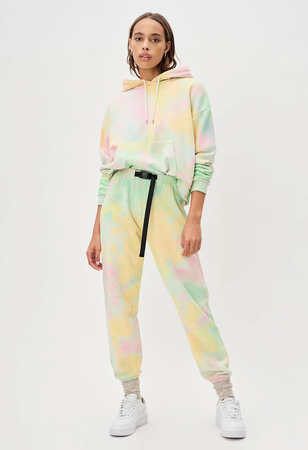 Marble Mix Belted Sweatpants / Sherbert